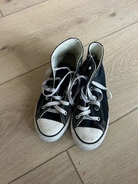 Converse Black and Cream High-Top Sneakers